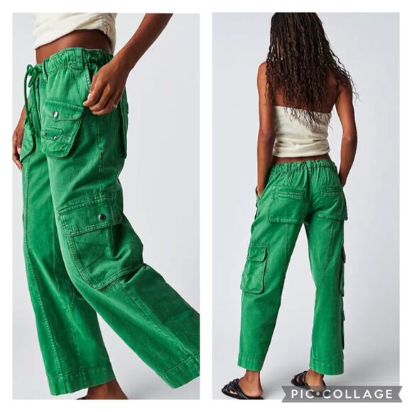 Free People Pants - Free People We The Free Tahiti Cargo Pants Green Size Small